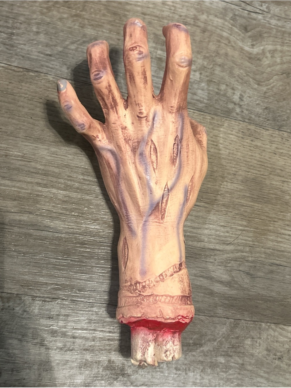 Flesh-Tone Decorative Severed Hand Prop for Halloween Decor